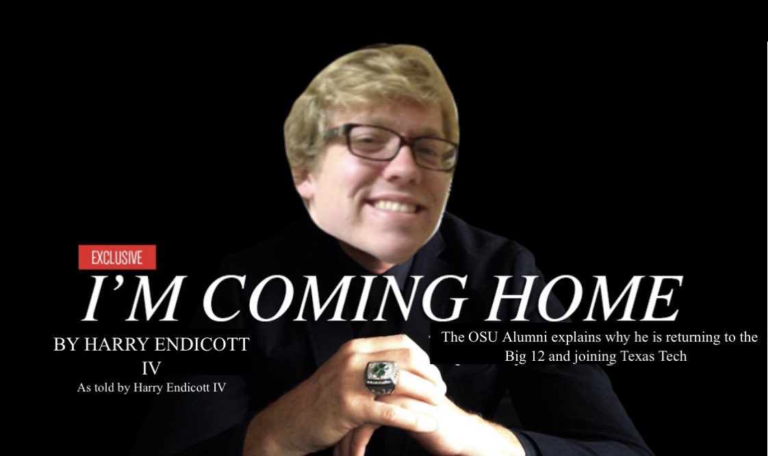 drew_renfro's tweet photo. #ReleaseTheDrumor HUGE signing for Texas Tech! @HarryEndicott agrees to terms to join the Tech athletic department. Harry officially makes his return to the Big 12. He is also the 4th noted person to flip from OSU to Tech. #DRUMOR https://t.co/Ddk0Vs1kHp