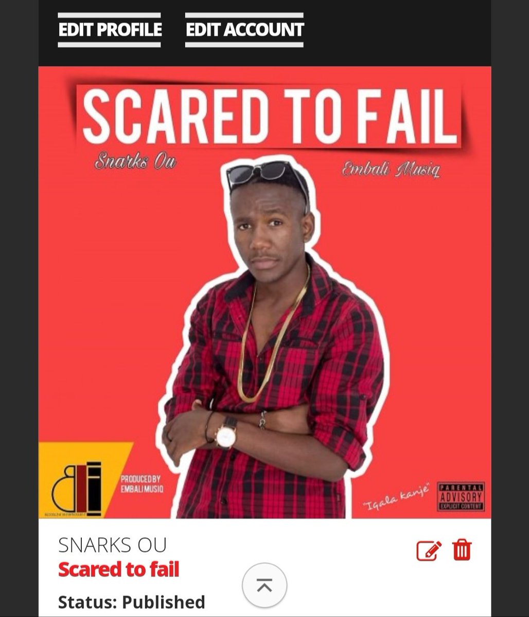 SnarksOu's tweet image. NEW MUSIC out as promised available exclusively on @slikouron . My first track release in 2019 titled #Scaredtofail featuring Embali Musiq slikouronlife.co.za/song/81359/sca…. Please RT, like and share!. Iqala Kanje!