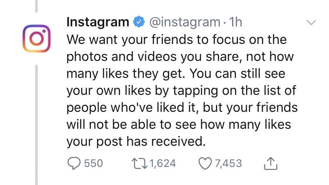 jappleby's tweet photo. Instagram is now officially testing posts without a public like count.

Quick thread + analysis: https://t.co/3Pl8lIje4g