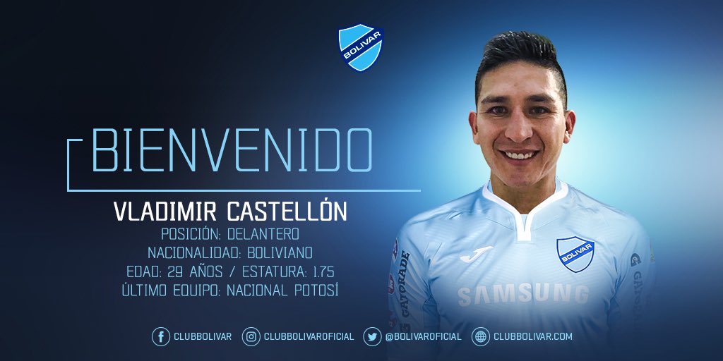 marceloclaure's tweet photo. Bienvenido @castellon19vc, destacado jugador y goleador nacional (12 goles en el último torneo). Esperamos festejar muchos goles! #VamosAKD https://t.co/uaxx77icIE