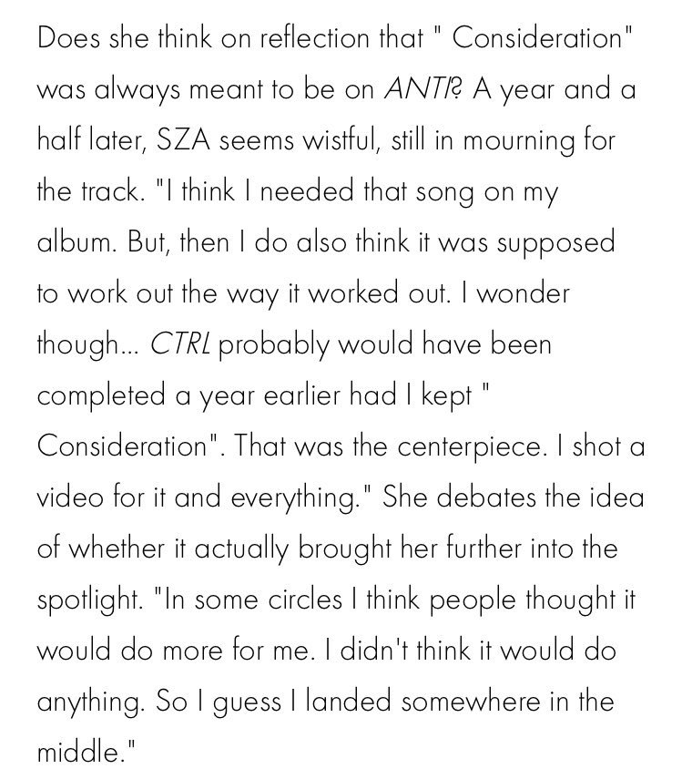 Rihanna& #39;s thievery also just does not stop at vocals, but even entire songs. "Consideration" was gonna be on SZA& #39;s album but Rihanna made her give her the song although she wanted to keep, she abused her power and made SZA a feature on her own song & credited herself as writer.