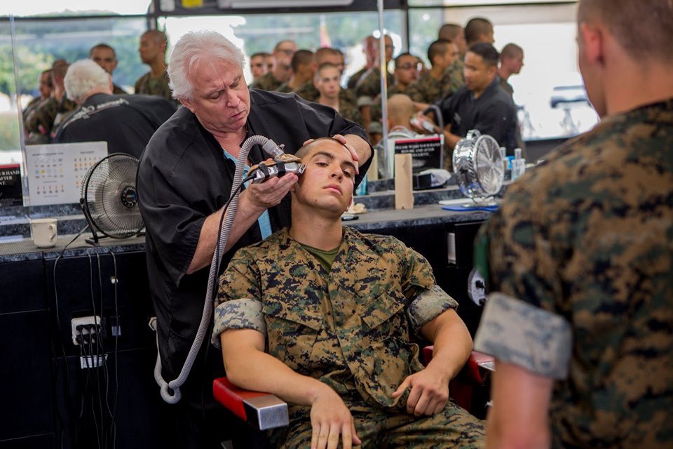 A LITTLE OFF THE TOP 

#USMC #MCRD #MakingMarines #RecruitTraining 

Photo by: Cpl. Christian Garcia