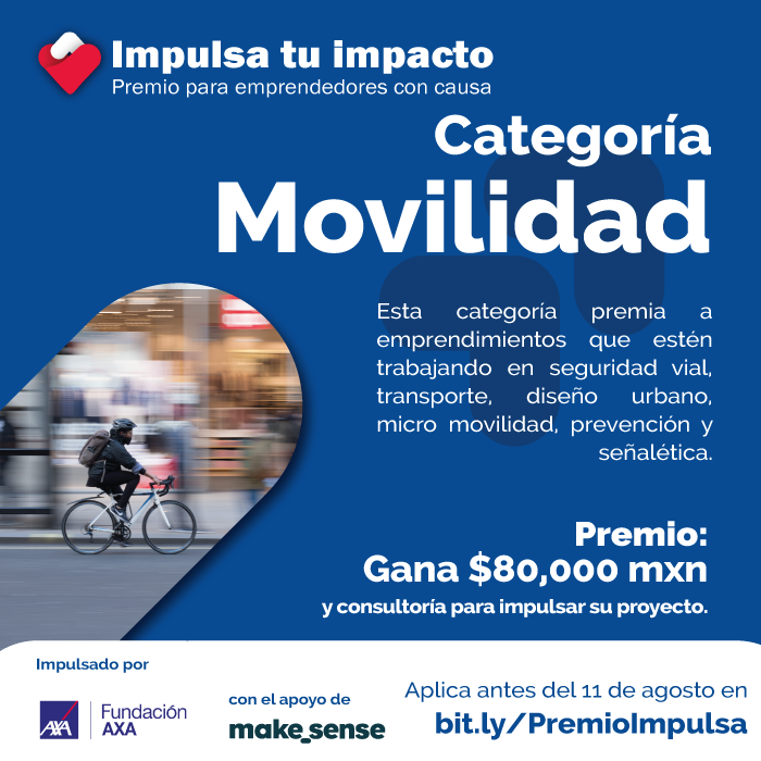 makesense_am's tweet image. ¡Buscamos emprendedores con proyectos de #Movilidad 🚲!
Aplica hoy al Premio Impulsa tu Impacto para recibir💰$80,000 mxn y 🚀 consultoría de impulso dada por AXA Seguros y makesense 
Aplica con tu proyecto aquí: bit.ly/PremioImpulsa