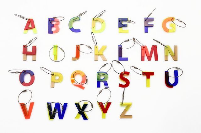 Inbox submission: Recycled ABC key chains designed by Ulrike Jurklies <a href="/studio/">Studio.Design</a>.mo.man.tai. "To further optimize the (re-)use of leftover material collected by @pyrasied we have chosen to develop a small product next to our limited edition furniture." #reu… ift.tt/2O1329G