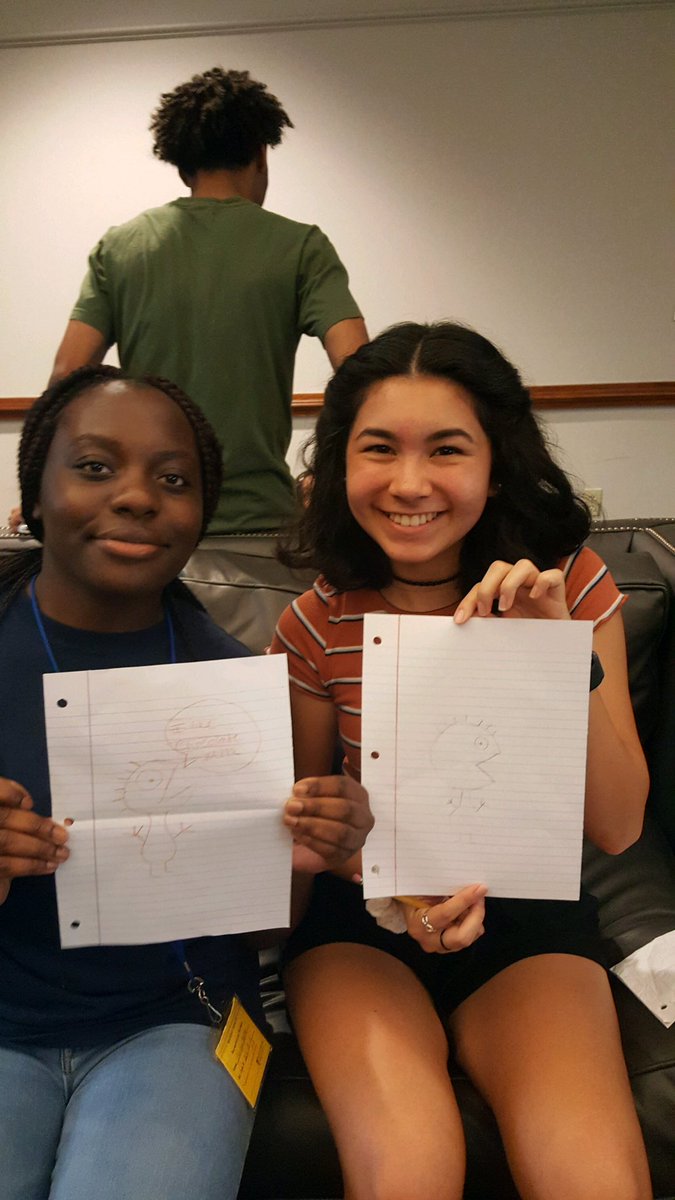 Finally Kira, Chelsea, Samantha, Cali and Chloe work to complete a teamwork/communication challenge. Can you help “Fred fit his life vest with just four paperclips?” Or can you complete a drawing using only the instructions provided by your partner? They did well!