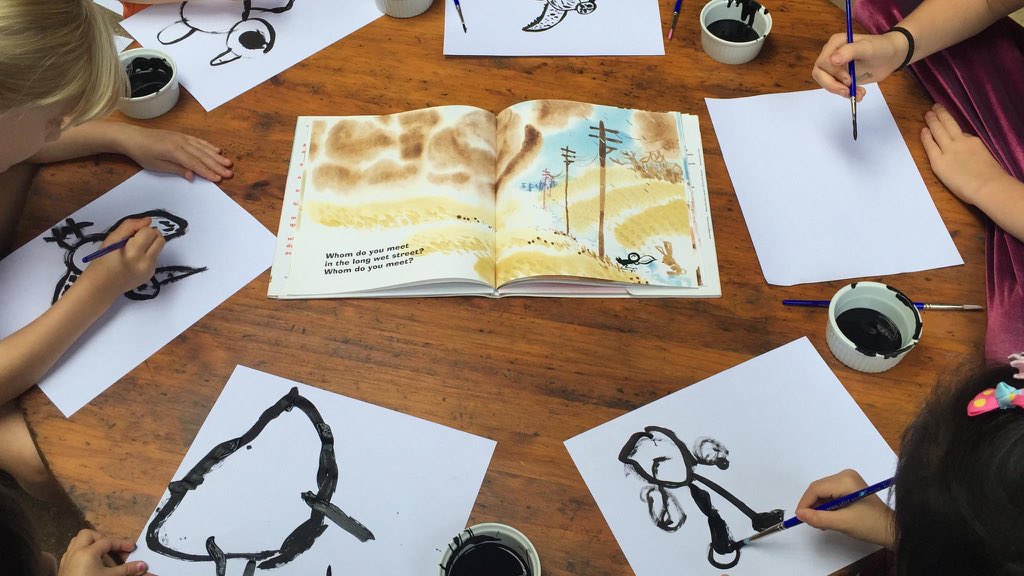 LearnInNature's tweet image. Our dear friend, Sally Crow (rescued 3 years prior from car accident) flew down while we were reading one of our favorite books by @ChrisRaschka , Little Black Crow. She had to be the center of attention and hopped right up on the book.  Silly Crow.  We know where YOU go!