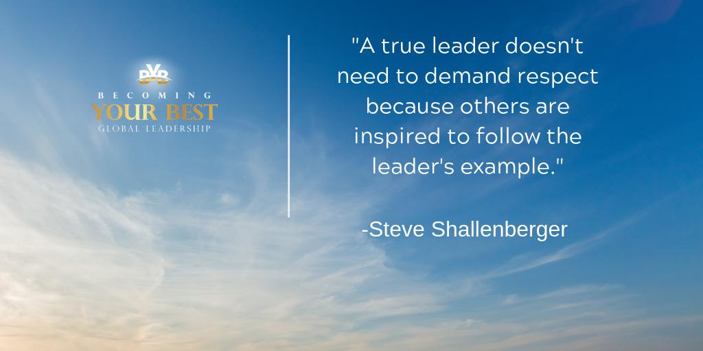 BYB's tweet image. "A true leader doesn't need to demand respect because others are inspired to follow the leader's example." -Steve Shallenberger

#bybg #leadership #respect #inspiring #example #motivationalquotes
