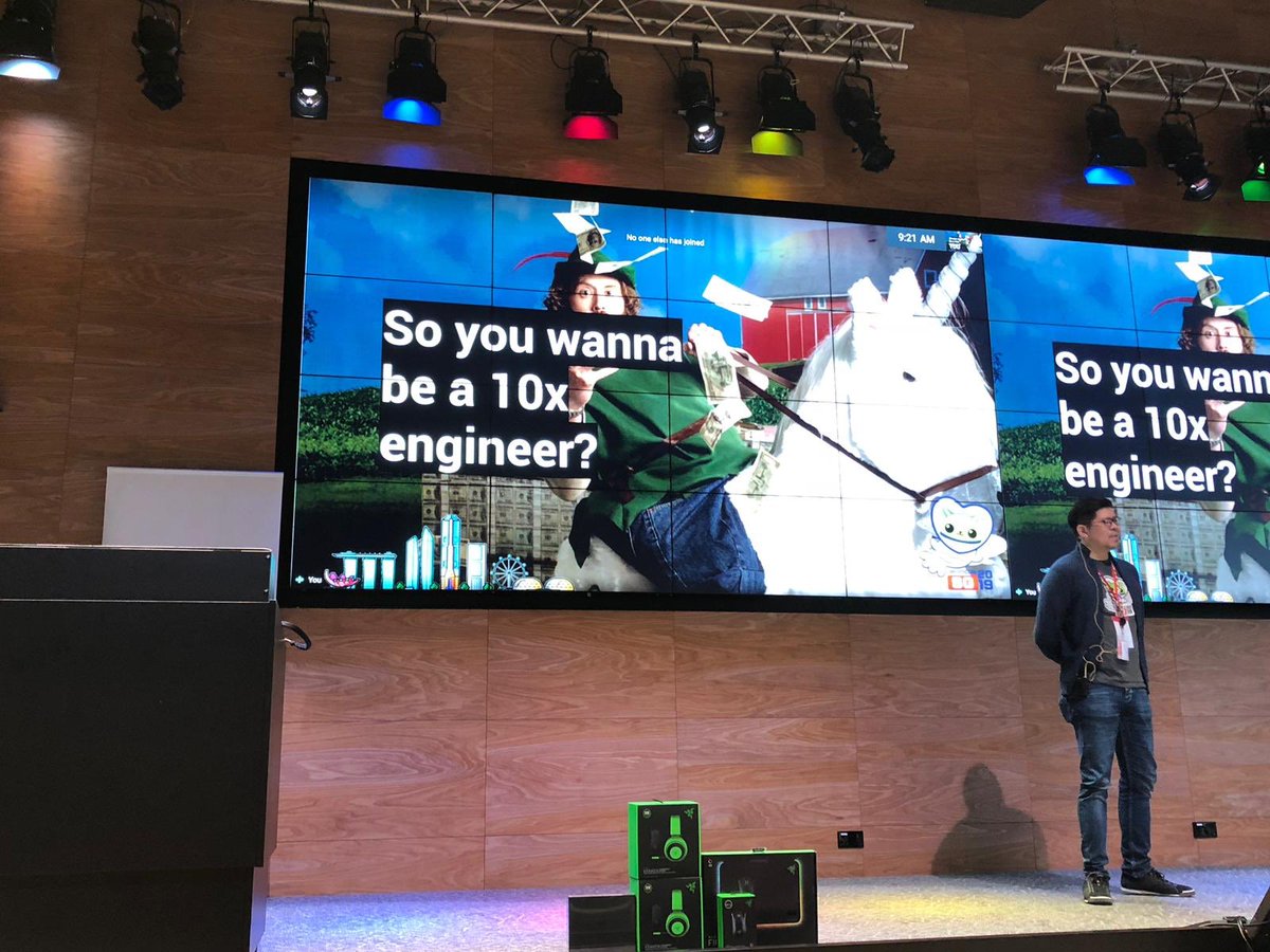#droidcon SG 2019 opening address with <a href="/khangtoh/">Khang Toh</a> talking about how to be a 10x engineer!