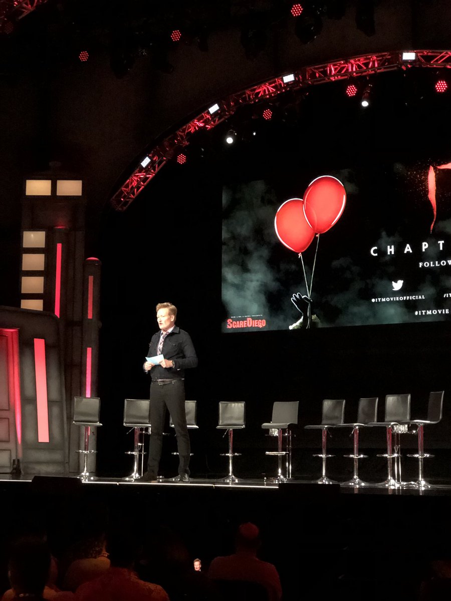 CinemaBlend's tweet photo. Conan O’Brien on why he’s hosting #ScareDiego - he resembles Pennywise, in that he’s pale and frightens children. #ITMovie https://t.co/BEZfNN7wzH