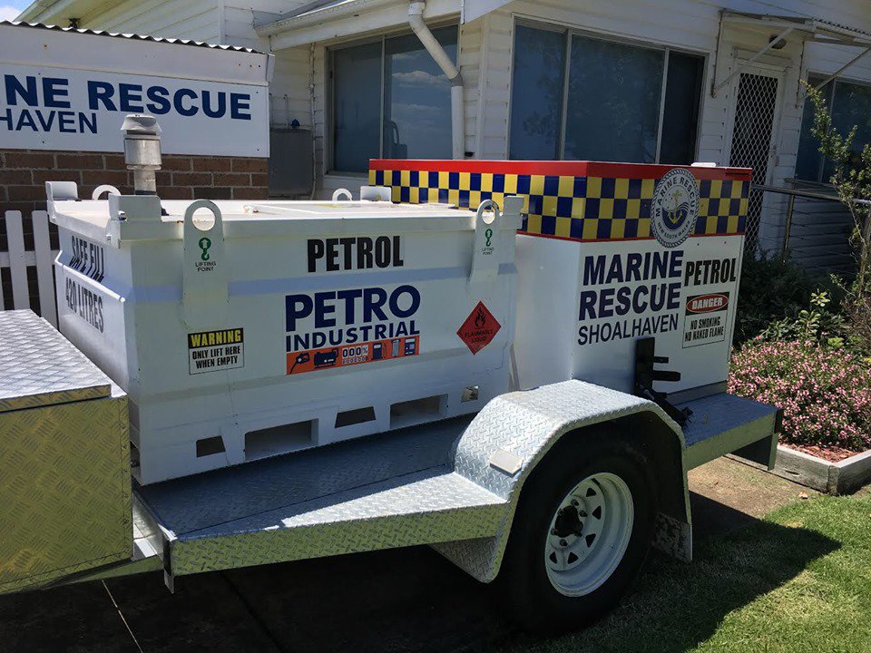 Stolen: Marine Rescue Shoalhaven's $18,000 fuel trailer, a vital tool for volunteers who saves lives on the water. The distinctive trailer was last seen at the Pilot House at Crookhaven Heads. Registration: TC 41 TK. If you see it please contact crime stoppers: 1800 333 000.