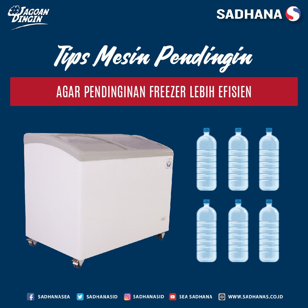 sadhanasid's tweet image. Masukkan beberapa botol plastik yang sudah diisi penuh dengan air ke dalam freezer. Air yang sudah membeku di dalam botol nantinya akan membantu mendinginkan udara di dalam freezer.

#tipsfreezer #freezerhacks #sadhana #sadhanaekaprayaamitra #fresta#aurora#gofner#hoshizaki#atiz