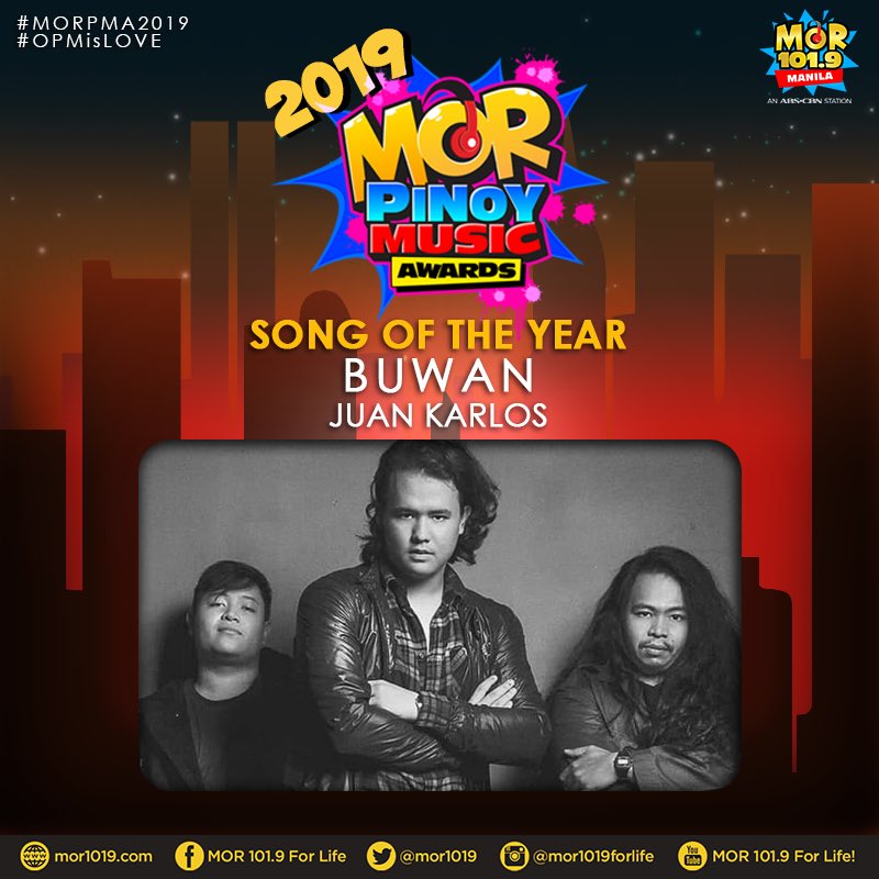 UMG_PH's tweet photo. Congratulating juan karlos for bagging the SONG OF THE YEAR at the MOR Pinoy Music Awards 2019! Thanking all the supporters for showing tons of love for “BUWAN” 🌙 @mor1019 #OPMisLove #MORPMA2019 #JKUFC https://t.co/bSezQlzFwk
