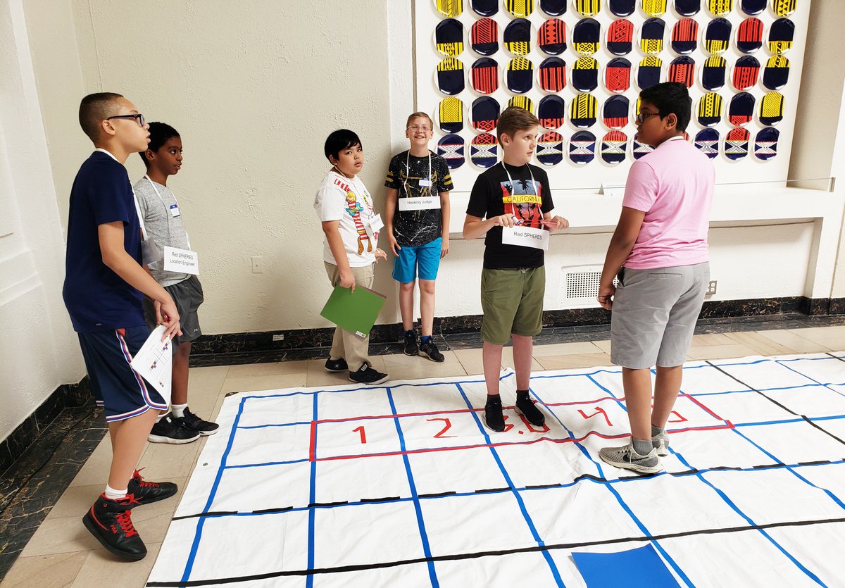 ZeroRoboticsNJ's tweet photo. Grace Coders from Bayonne, NJ are working through Acting-Out-Game during the 2019 NJ ZR Field Day @NewarkMuseum #NJSGC #ZeroRobotics @primorisacademy @mass_ILC https://t.co/TKV1kzFNH8