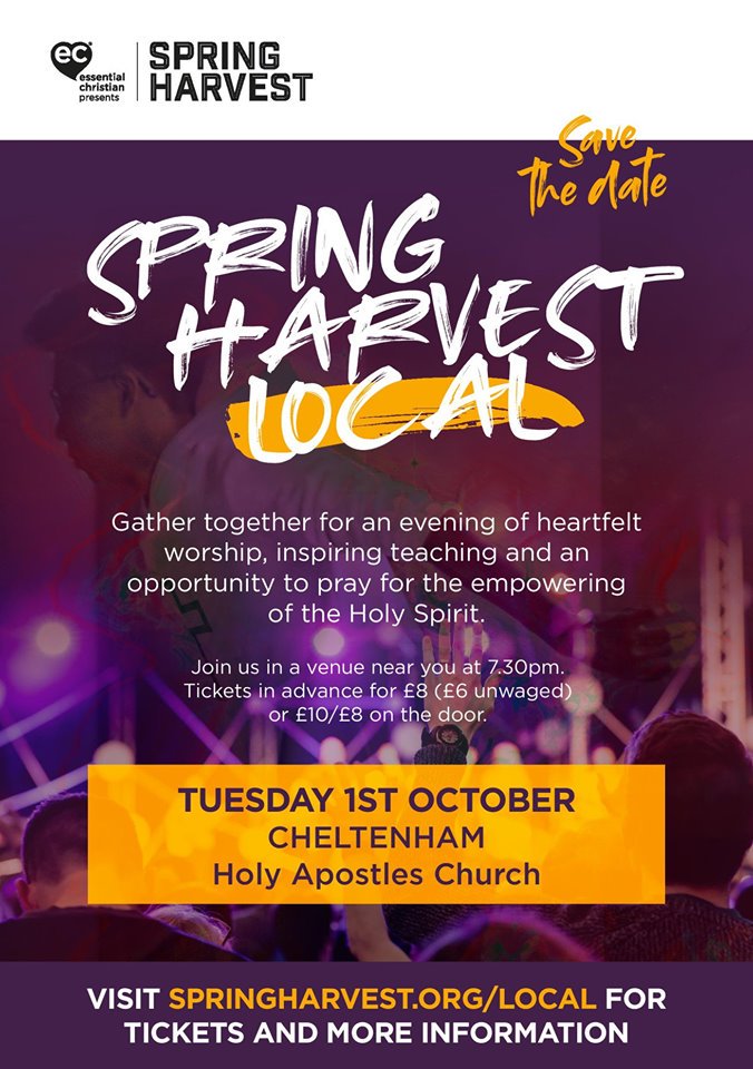 Spring Harvest are coming to Cheltenham! Tickets for this event are selling fast so be quick! <a href="/springharvest/">Spring Harvest</a>