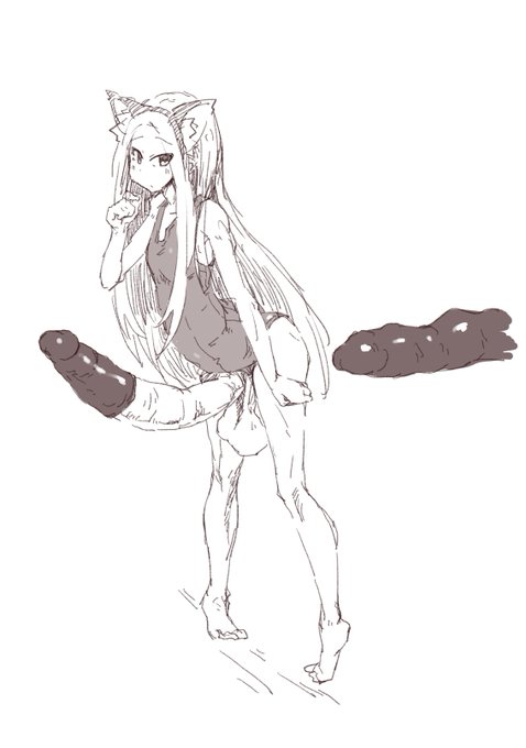 [R-18 ふたなり] あびーちゃん。スク水ねこみみでかちんぽあびーちゃんとディルド-。 