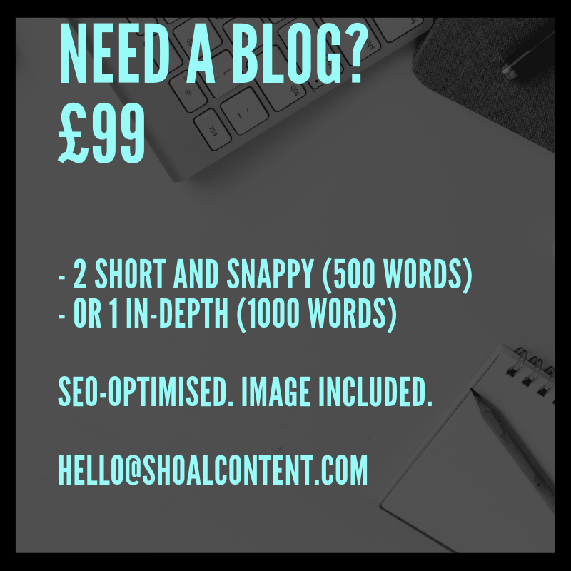ShoalContent's tweet photo. We've got some unexpected space in our diary for the next couple of weeks. Anyone looking for a fast turnaround blog or two? #blogging #contentmarketing #smallbusinessowners https://t.co/TIclo5MeLJ