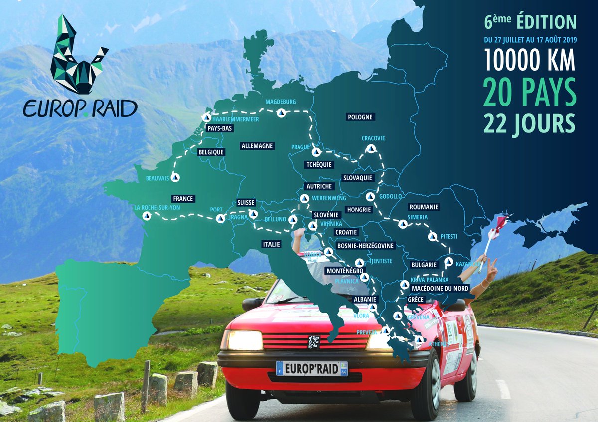 Découvrez l'itinéraire officiel de l'édition 2019 ! #EuropRaid #10000km #20pays #22jours