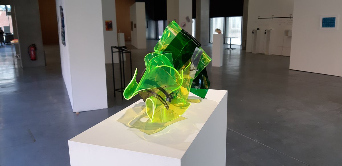 engineeringart's tweet photo. Origin poetics was at the KASK in ghent for 1 week. A group show which incl. amazing work by alumni and current @artsciencecsm. Art symposium on Saturday. Good response from all, especially EPS 2019 delegates @UCLHEP @artsciencecsm #artandscience #cern #science  #artandphysics https://t.co/U7Wzgnkxta