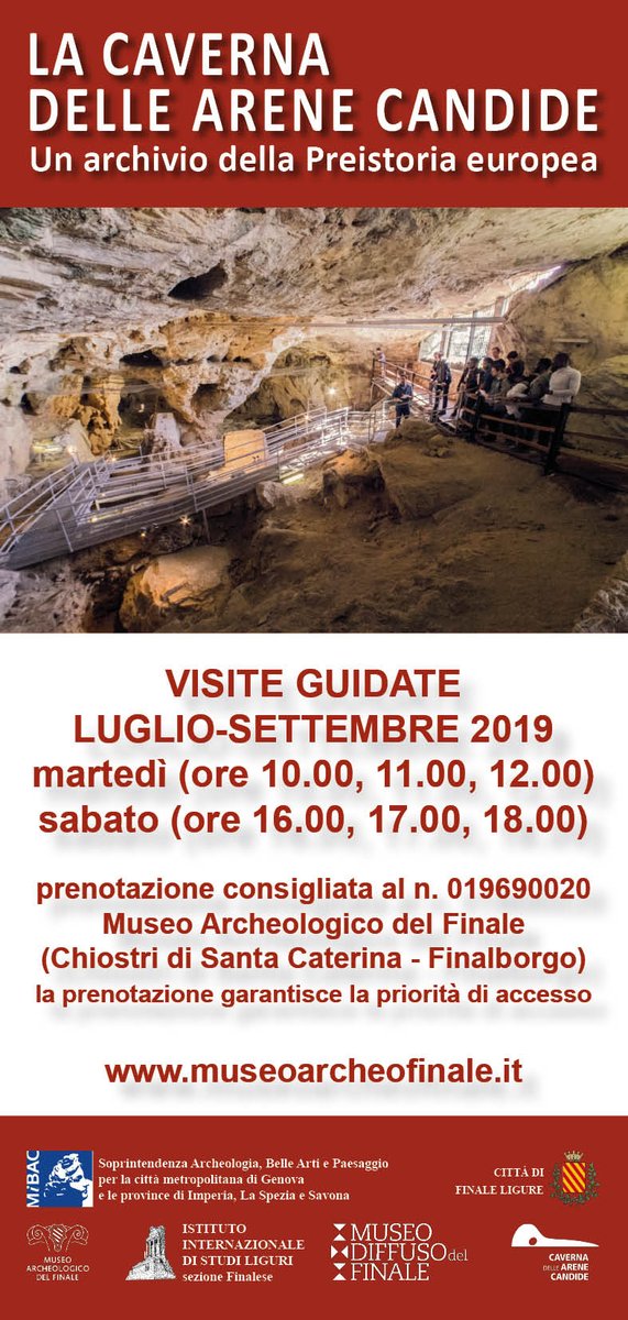 Continuano le visite alla Caverna delle Arene Candide👣🎉
Se non l'avete ancora fatto, prenotate la visita e venite a scoprire questo straordinario scrigno di storia🏺

Info e prenotazioni: 019690020
 
#museoFinalborgo #museo #estate2019 #arenecandide  #preistoria #liguria