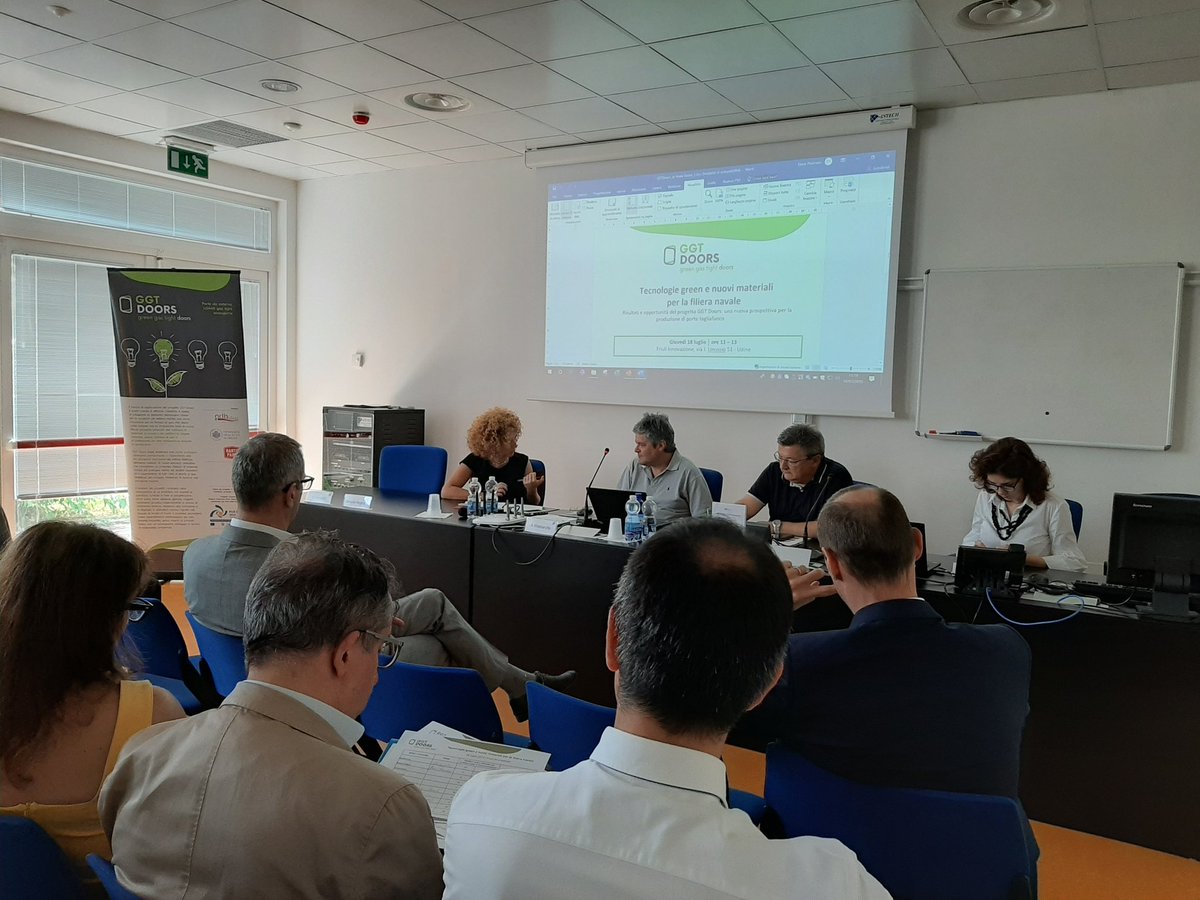FriuliInnovazio's tweet photo. Inizia l'evento GGT Doors 'Tecnologie green e nuovi materiali per la filiera navale': parliamo subito di economia circolare con il prof. Massarutto @Uniud 
@NantoPaint #MaterialScan @UniTrieste #OfficineDelBello https://t.co/0rT5oUOkPH