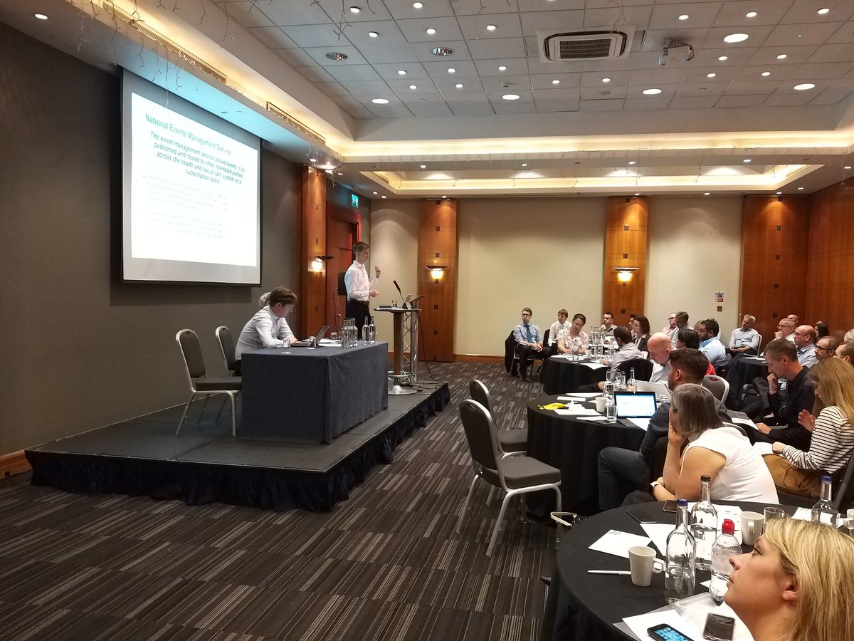 Great to see so many digital maternity suppliers at our interoperability workshop this morning.  Currently listening to Phil from our award winning #recordlocator team on how patient records can be shared across borders. #digitalmaternity #industryengagement