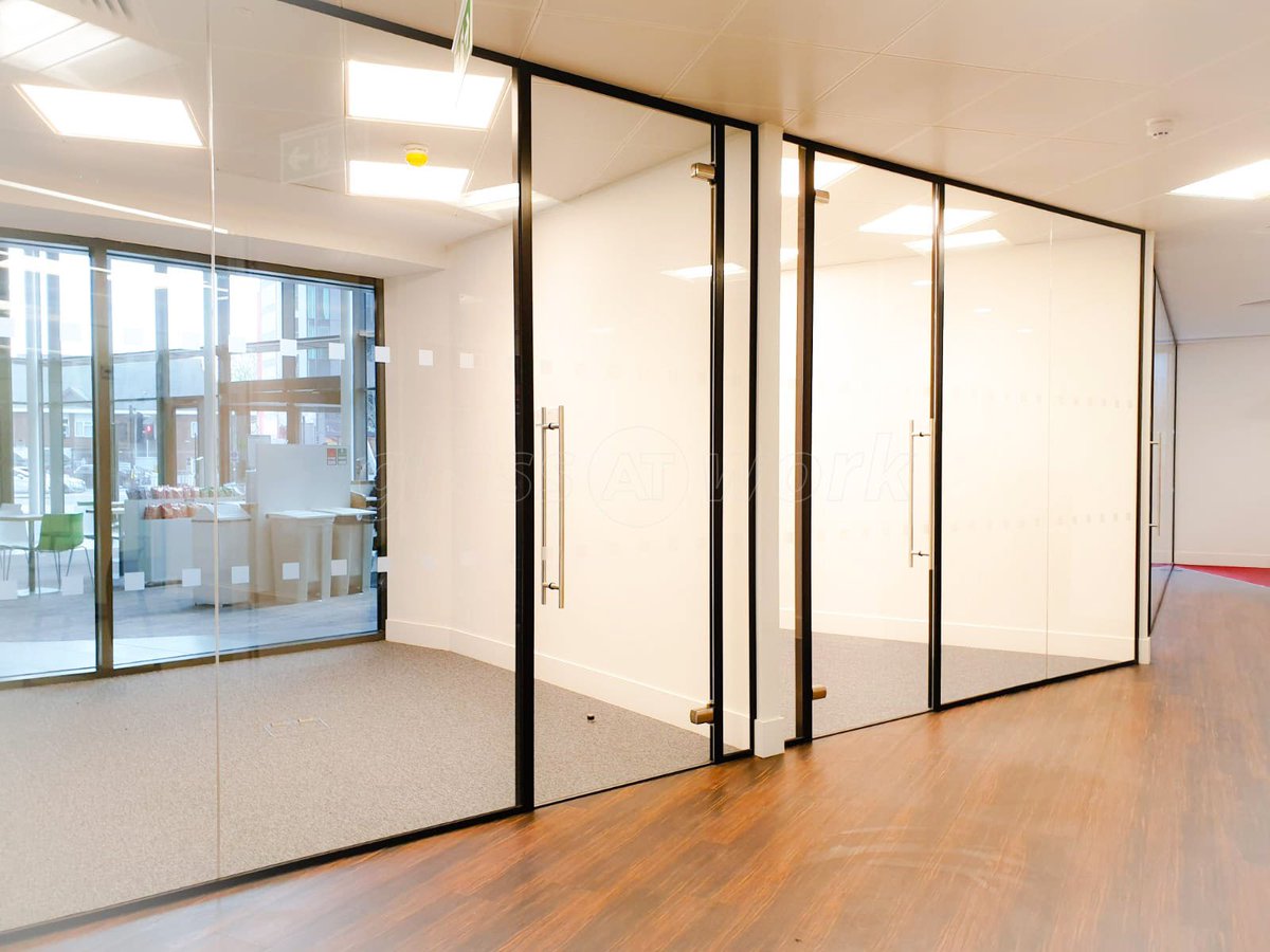 glass_at_work's tweet photo. Smart and Simple use of Glass Partitions, with a black perimeter track, showing off the design of this beautiful building in Croydon. We completed this project in April 2019.
#glassatwork #glasspartitions #glasspartition #officepartitions #croydon #blackframe #steelwindows https://t.co/gPYYUhEyZt