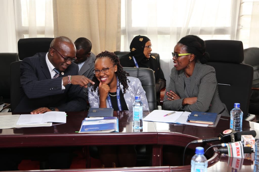 NCKenya's tweet photo. .@EdnaTallam Our Registrar/CEO deliberating w/ Dr Eunice Ndirangu - Interim Dean @AKUGlobal School of Nursing EA , & @AlfredObengo National Chair @nnakenya ahead of the inauguration of the incoming @NCKenya Board by @MOH_Kenya CS @SicilyKariuki
#NCKBoard https://t.co/ENaOUwKXQd