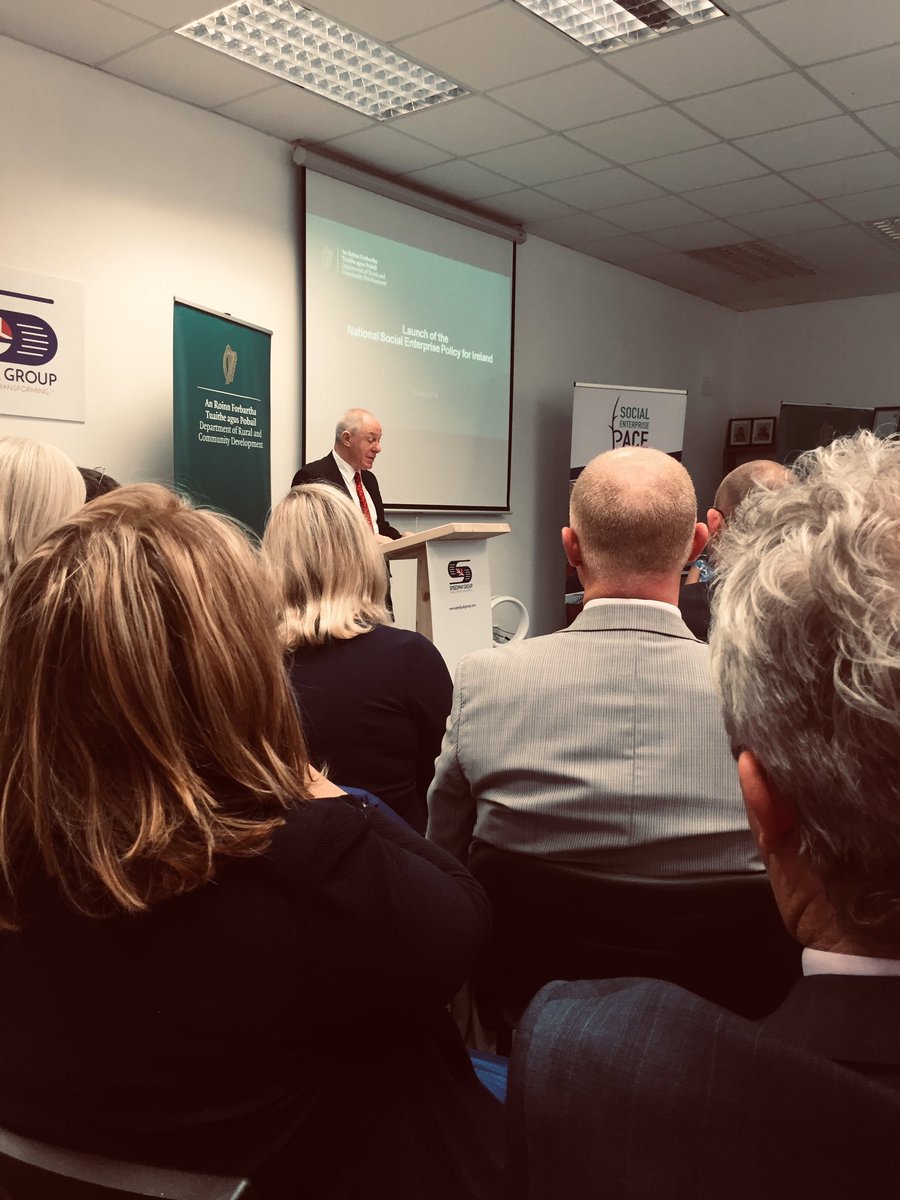A landmark day for #SocEnt - @MichaelRingFG describes this first National Policy in terms of “marking a new phase in the development of Irish Social Enterprise” designed to create an enabling environment for Irish Social Enterprise