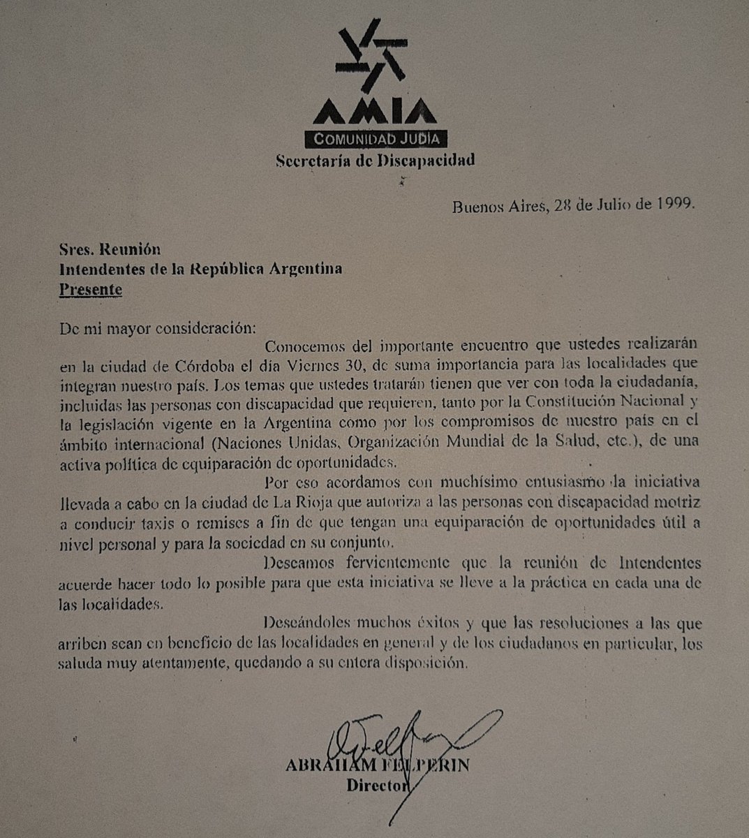 Ramondiax1's tweet photo. @mamea_86 AMIA. Entidad que en plena época de sufrir los atentados, nos prestó total ayuda para concretar nuestro proyecto de inclusión laboral para los riojanos con discapacidad. Por siempre agradecidos. Por siempre acompañaremos en su lucha por la verdad, memoria y justicia. https://t.co/COpcM64UAL