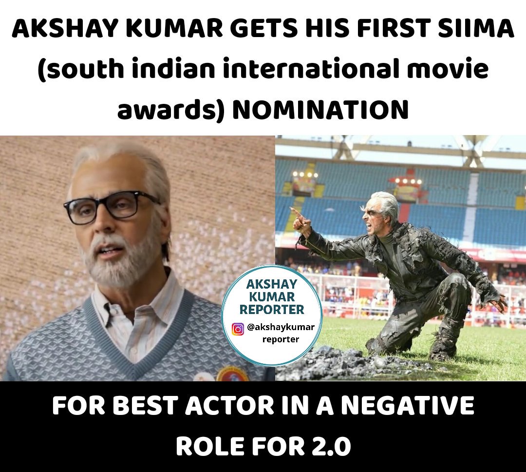 badass_akkian's tweet photo. BEST ACTOR IN A NEGATIVE ROLE
#AkshayKumar #Rajinikanth #AmyJackson #2Point0 #AkshayKumarPrideOfIndia https://t.co/w8lryzMR7K