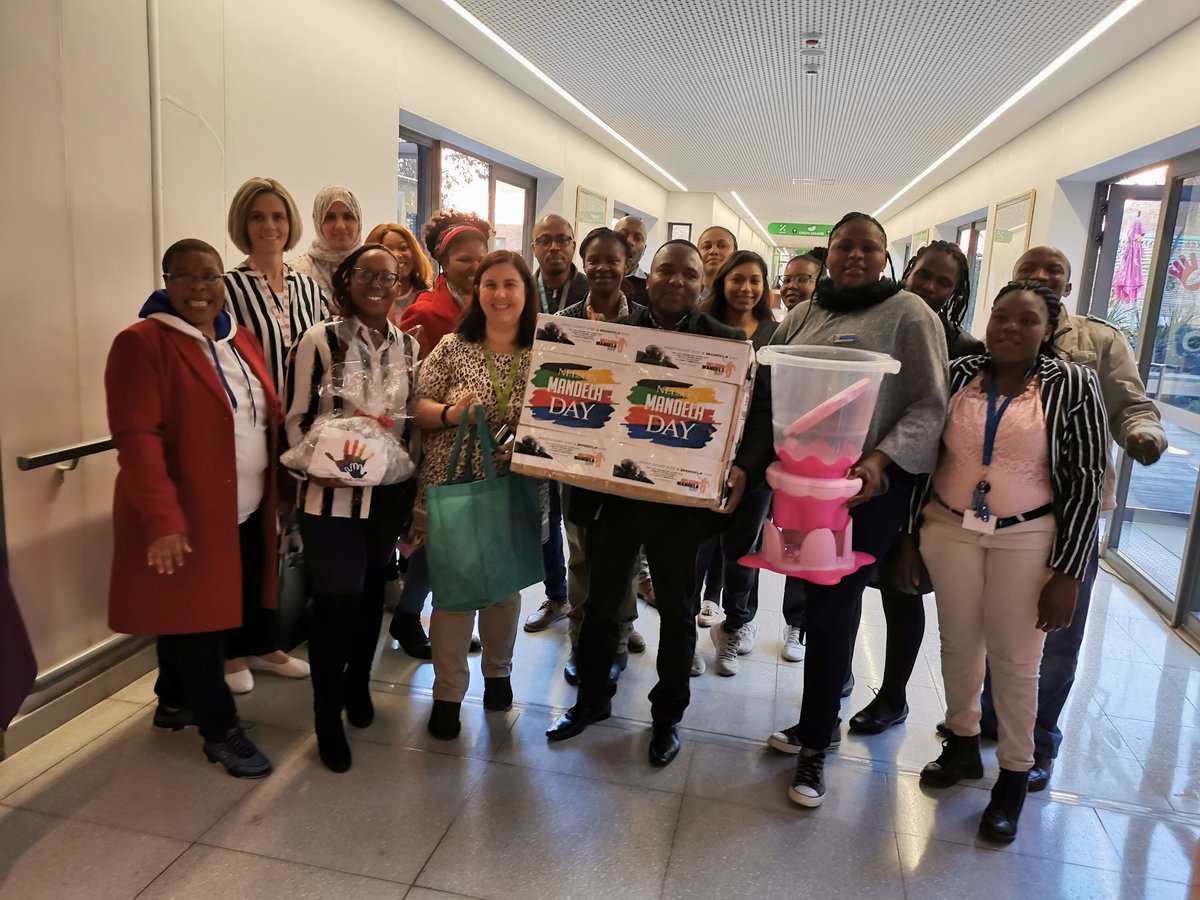 JacaNewswatch's tweet photo. #GMAHeartsOfHope #MandelaDay2019 Staff of the Nelson Mandela Children’s Hospital donating baby products to mothers. https://t.co/upROCH7Ngz