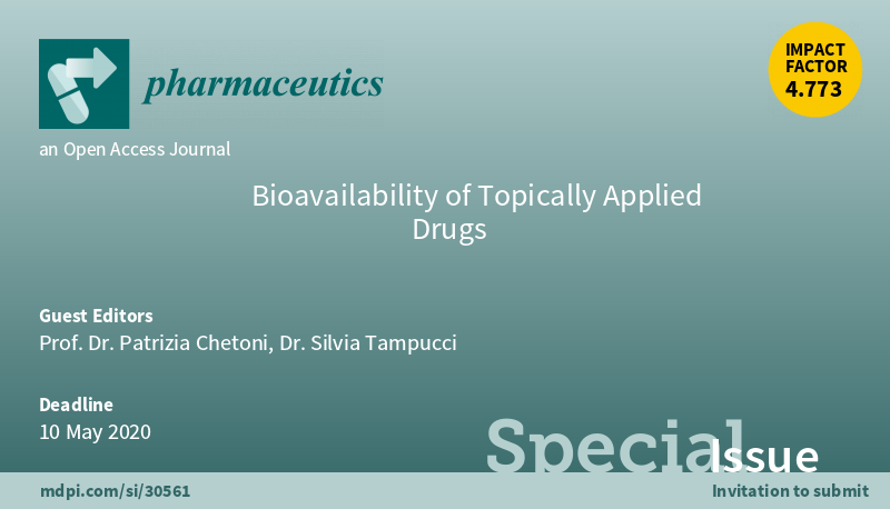 MDPIpharma's tweet photo. #mdpipharmaceutics, Special Issue "#Bioavailability of #Topically Applied #Drugs".
Welcome your submissions! More details at: https://t.co/Bc0BZq30XW https://t.co/l25XkP4D4h