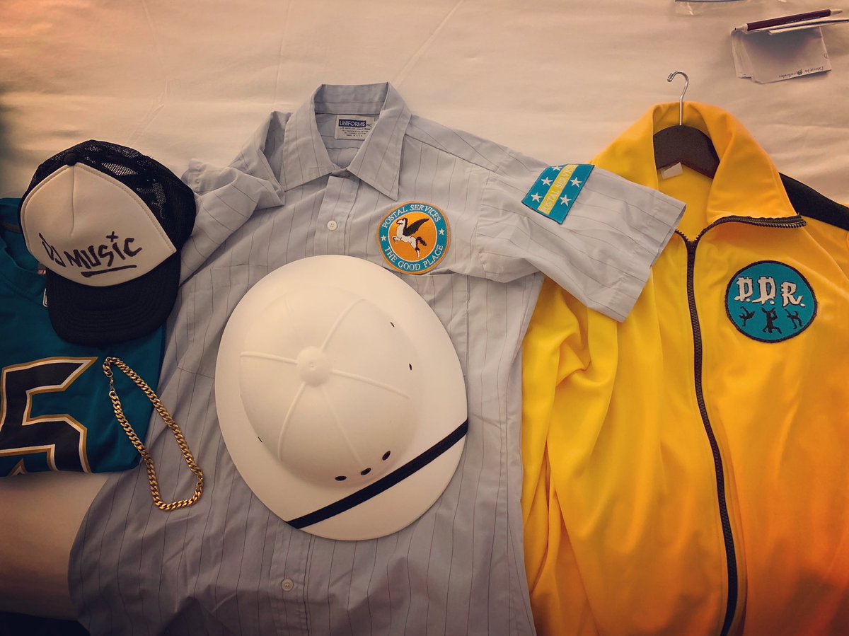 comixguru's tweet photo. Excited about #thegoodplace #cosplay #costumes I put together for #sdcc #sdcc2019 #bortles! #dancedanceresolution #goodplacepostal https://t.co/jBjNyv5u0f
