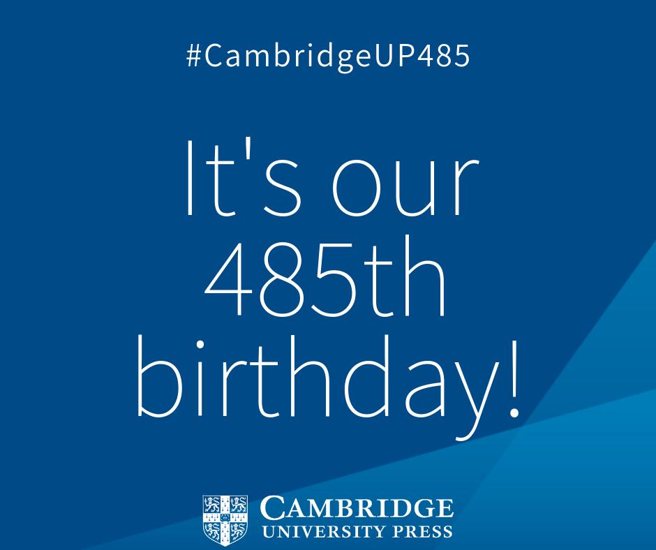 Today we’re celebrating our 485th birthday! We’ll be delving into the rich history of the Press and sharing facts, photos and videos throughout the day, so stay tuned and follow #CambridgeUP485 for updates!