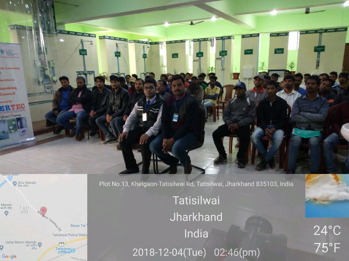 sgrsofficial's tweet photo. RPL training was held on our centre Tatisilwai, Ranchi, for PLumber General job role assessment and certificate given #skillIndia #ipsc #Indianplumbingskillcouncil #NSDC https://t.co/XkyEoD0wM8