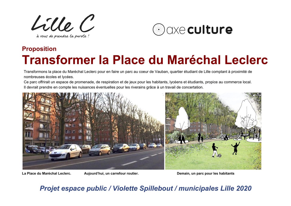 VSpillebout's tweet photo. Transformer la Place du Maréchal Leclerc #TransformerLille avec #LilleC @VSpillebout https://t.co/OUMjzosiJe