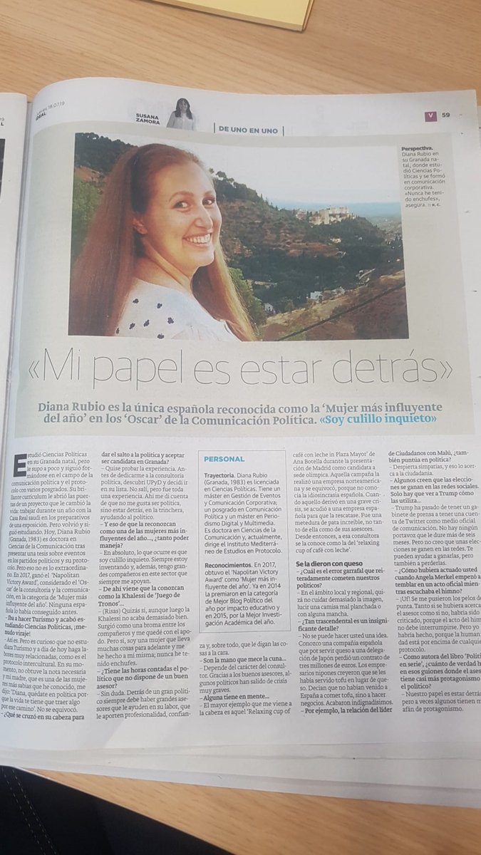 driecel's tweet photo. Hoy ha salido publicada la bonita entrevista que Susana me hizo para el grupo vocento. Gracias! https://t.co/RRJmrg6Jfx