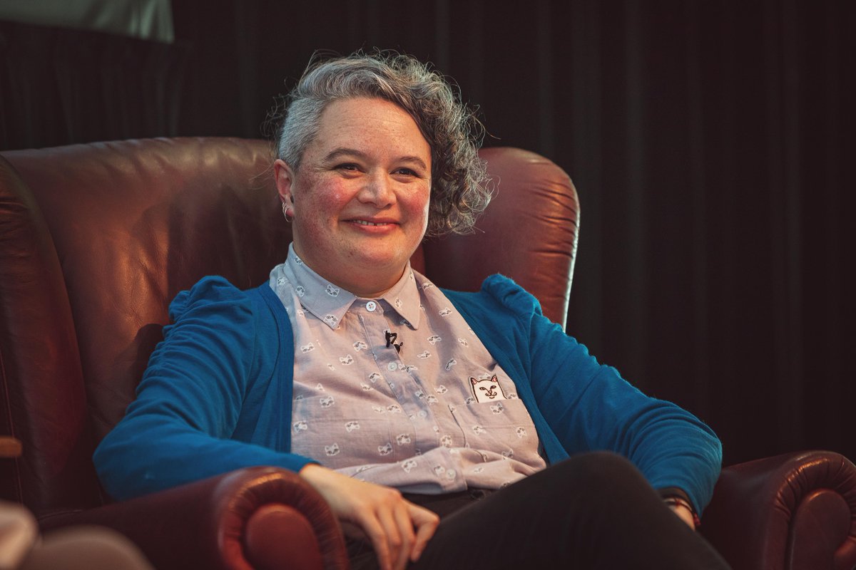 MarlBookFest's tweet photo. Love these pics of @WHereaka in conversation with Kate De Goldi at this year's #MBF19. Their absolute passion for their work has been beautifully captured by wonderful festival sponsor and super talented photographer Jim Tannock @Bassf4ce #ThanksJim https://t.co/DUFrVlnLmc