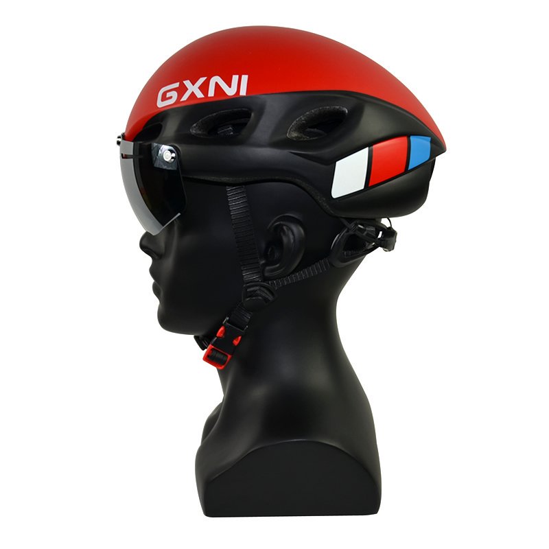 GXNI Bike Helmet with 2pcs Detachable Magnetic Goggles in-Mold Adult Cycling Bike Helmet Adjustable Head Lock Knob 8 Air Vents Bicycle Helmet