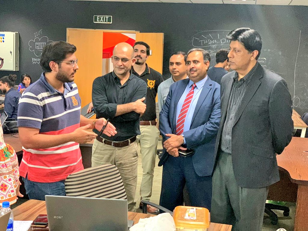 PITBIncubation's tweet photo. Chairman PITB, Mr.Azfar Manzoor visited Plan9 and met all the startupโs founders of #Cycle13.
He appreciated all the efforts and the hard work the startups have devoted to their businesses and gave them a range of suggestions that they could apply to take them up a notch! https://t.co/vvYZ3Xgxtb