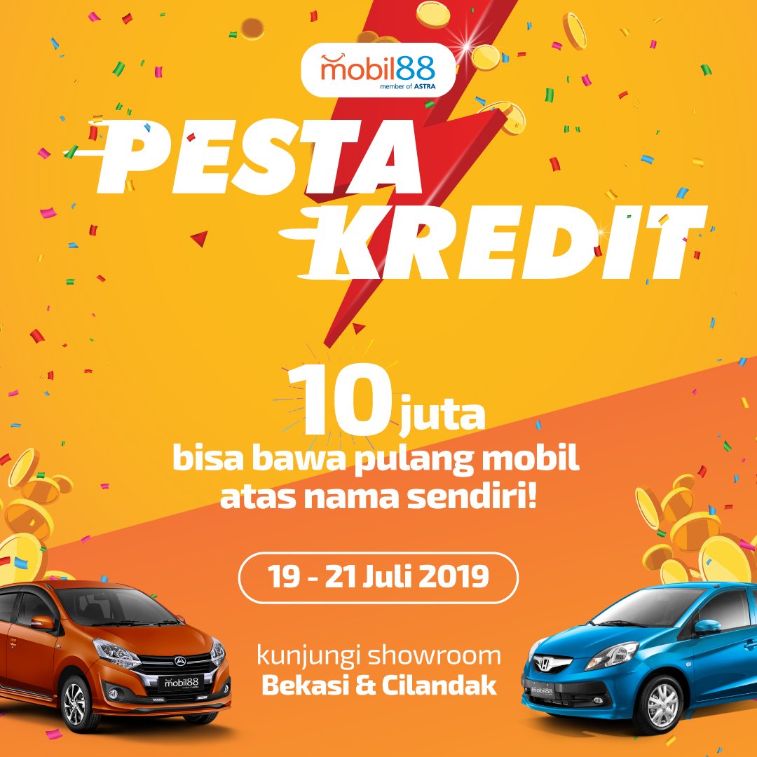 mobkasterkini's tweet photo. DP 10 juta bisa bawa pulang mobil dengan nama sendiri*

  Gebyar " PESTA KREDIT #mobil88 19-21 Juni 2019 "
Di #mobil88Bekasi dan #Mobil88Cilandak

 #Mobil88astra  #Mobil88Jakarta #GIIAS2019 #Mobilbekas #Mobil88astra #Pestakreditmobil882019 https://t.co/aHmSoD2och