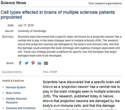PaediatCam's tweet photo. Science News: Cell types affected in brains of multiple sclerosis patients pinpointed, with quotes from #DavidRowitch. https://t.co/NksgJvnuys #MultipleSclerosis https://t.co/otYlys02lc