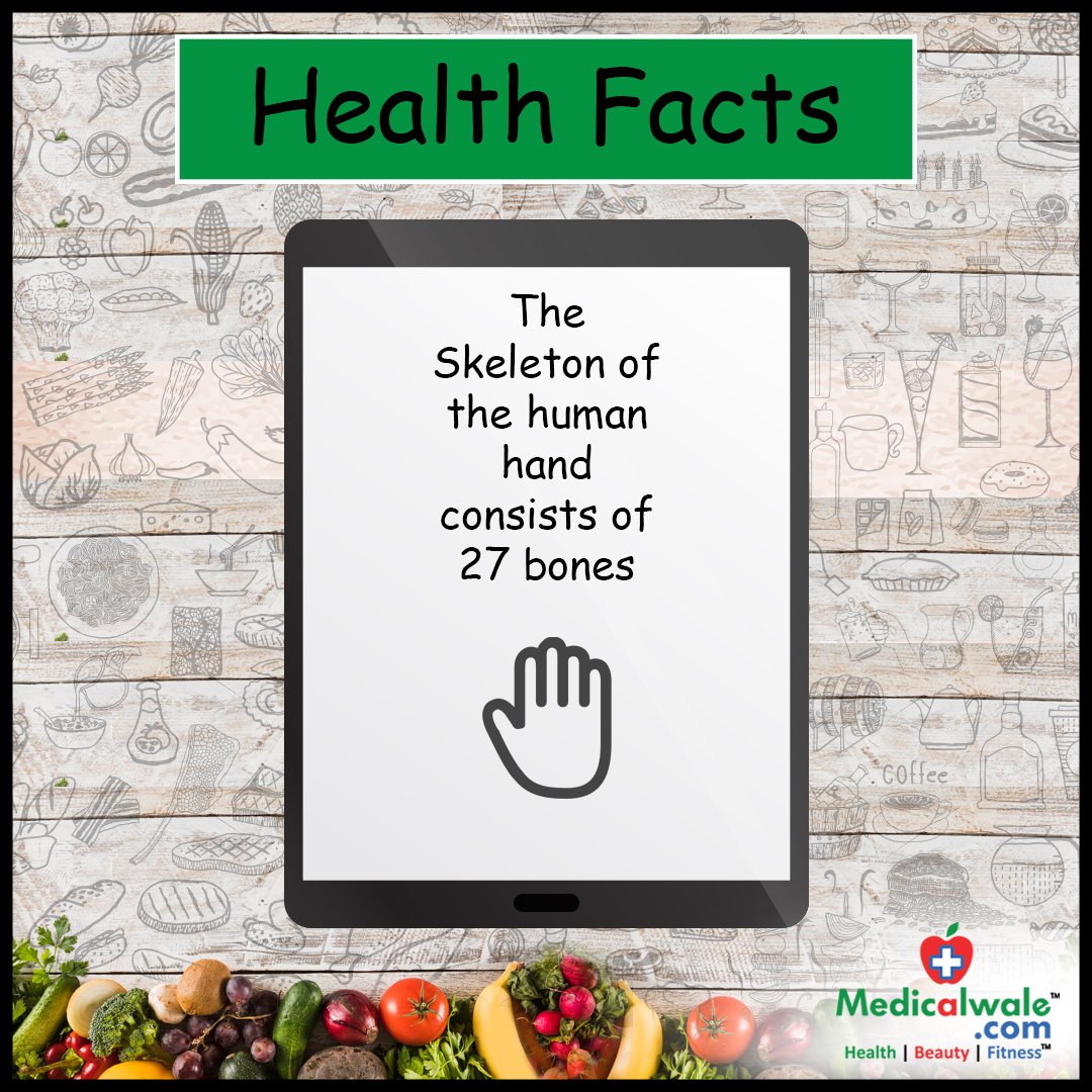 Medicalwalecom's tweet photo. Health Facts!!
Download the app to know more about your health - https://t.co/R8YDbPgTdA
#Medicalwale #AapKeHealthKaSaathi #KaroOnlyHealthKiBaat #HealthFacts #HumanFacts #Skeleton #Human #Hands #27Bones #UnknownFacts #HealthTips #DoctorsApp #Healthcare #HealthyYou #HealthApp https://t.co/ZhDD8hxB75