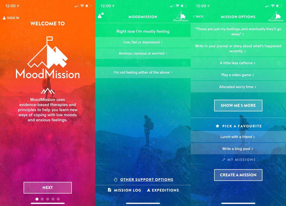 MoodMission on Twitter: "MoodMission is a free #app for finding new and better ways of #coping with #depression and #anxiety. Unlike most apps, it's backed up by a randomised controlled trial. #evidencebased #