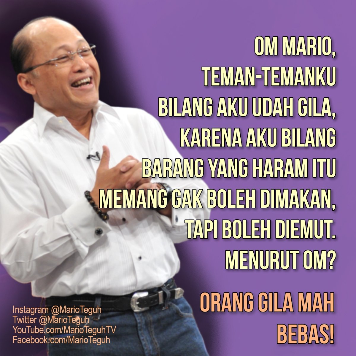 marioteguh's tweet photo. Menurut Anda? ππ€©π
#AMIMH
Awas Meme Ini Mengandung Humor
#humor #haram #dimakan #diemut #MarioTeguh #motivasi #motivator #motivatorindonesia #mtgw #inspirasi https://t.co/QyRYSo7nEI