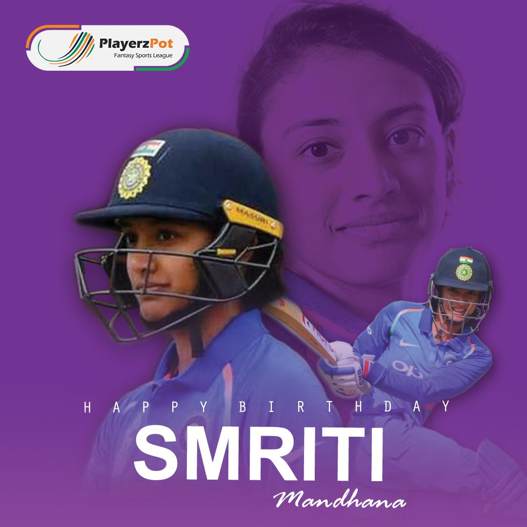 Happy Birthday to the rising cricketer of Indian Women's Team, Smriti Mandhana.

#fantasycricket #Indianwomencricket #playerzpot #bcci #icc #smritimandhana #happybirthday #womenscricket