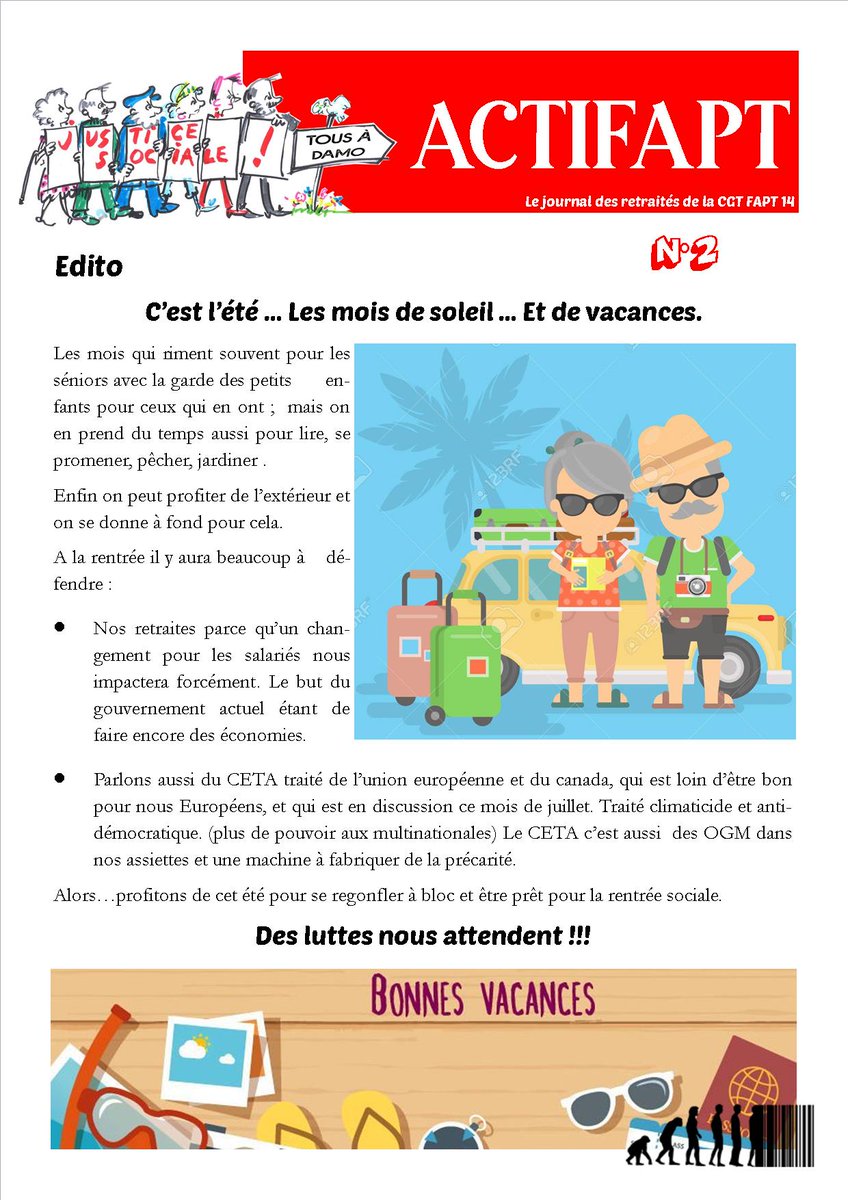 CGTFAPT14's tweet photo. ACTIFAPT N°2
Le journal des retraités actifs de la FAPT 14
Bientôt chez tous nos retraités.

#CGTFAPT14 #CGT #Calvados #Normandie 
#LaPoste #Orange #FranceTélecom #PTT
#OnLacheRien
#RetraitésActifs #ACTIFAPT https://t.co/hxmYyTMm62