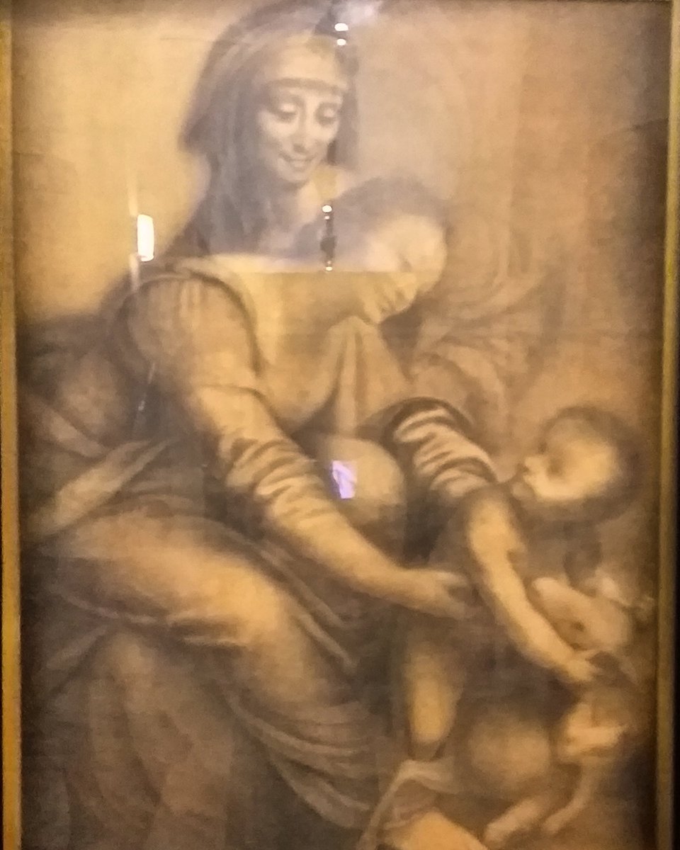 VCGuido's tweet image. Alla mostra #leonardodisegnareilfuturo alla #galleriasabauda campeggia un magnifico cartone del vercellese Bernardino Lanino,allievo di #gaudenzioferrari  raffigurante La Vergine,il Bambino e S.Anna #scuolapittoricavercellese #rinascimento #lanino @MuseiRealiTo #piemonte