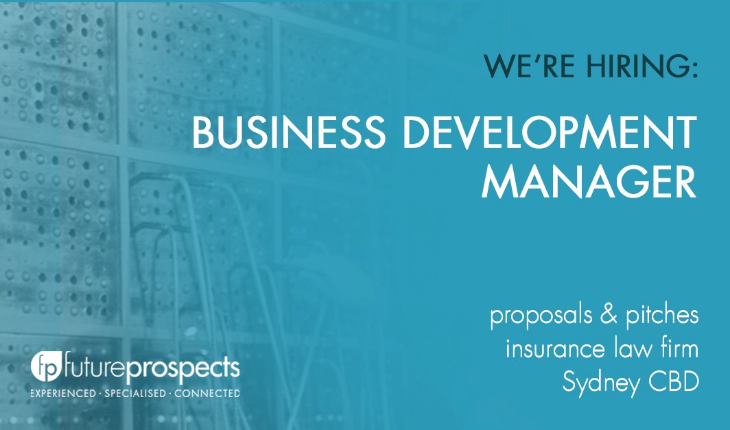 Permanent opportunity for a driven BDM to join a rapidly growing insurance law firm that is innovative and passionate about everything they do - Sydney CBD based!

Click to find out more &amp; apply ASAP!
bit.ly/2Lrcr8m #BDM #SydneyJobs #hiring