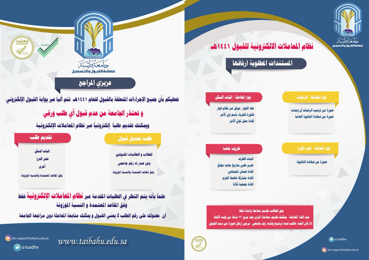 المعاملات الالكترونية جامعة طيبة